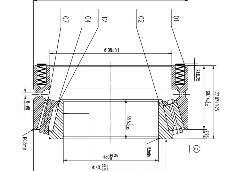 Gamet type bearing drawing review and sample measurement for custom production