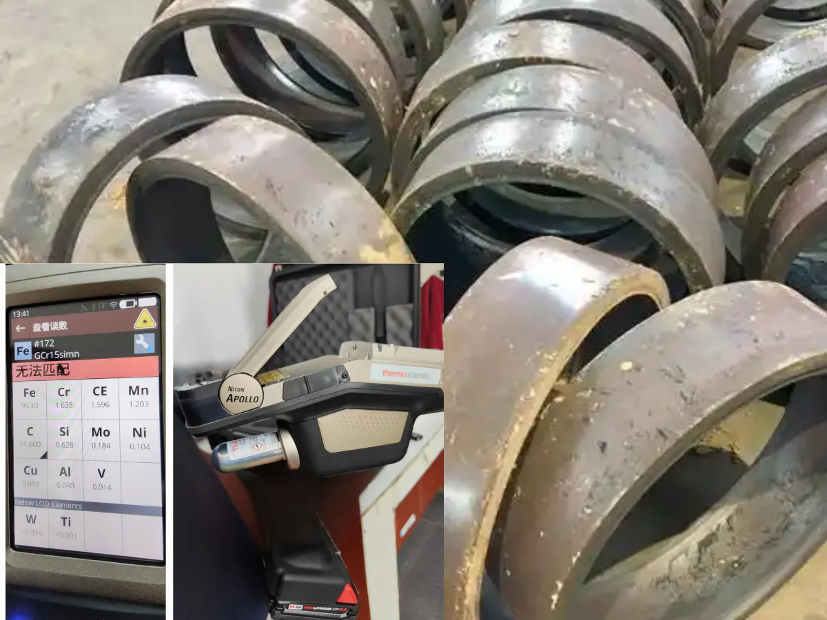Incoming inspection and component verification for four row tapered roller bearings
