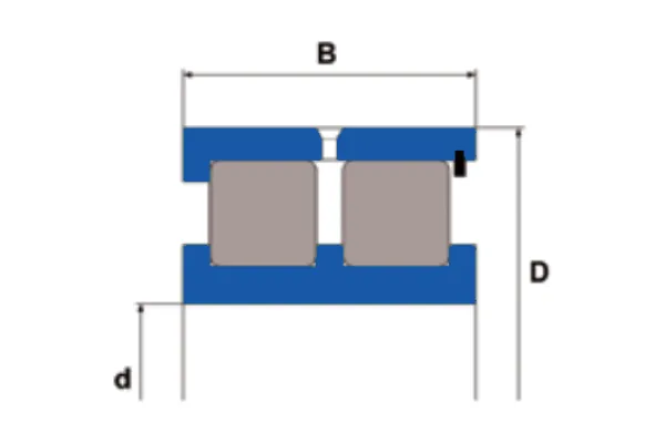 NNCF series double row full complement cylindrical roller bearing structure