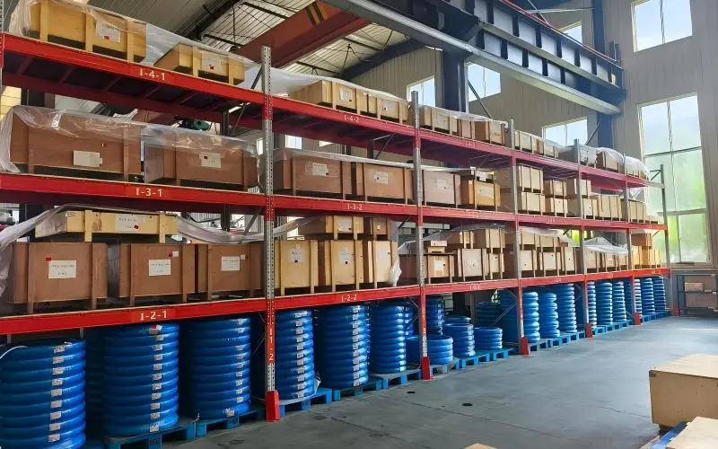Organized warehouse storage for finished bearings