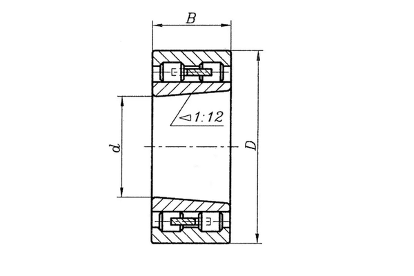 K tapered bore double row cylindrical roller bearing structure
