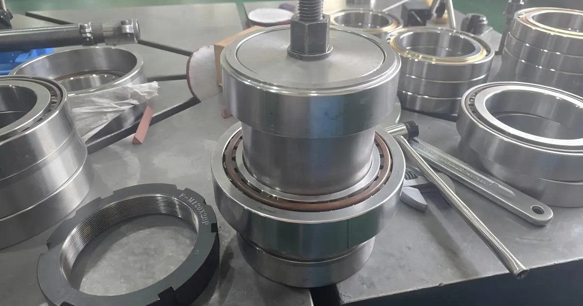 CNC spindle bearing preload adjustment