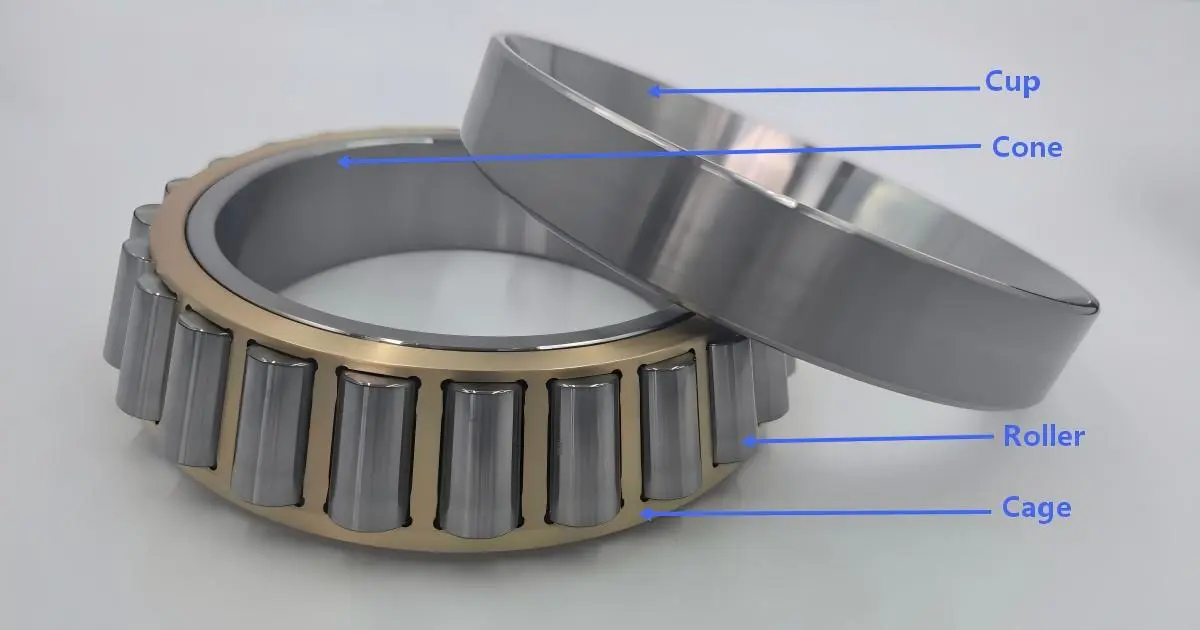Tapered roller bearing cone, cup and roller assembly