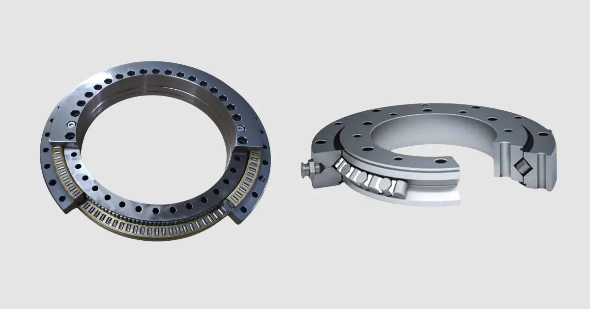 Comparison of typical YRT and crossed roller bearing internal structures